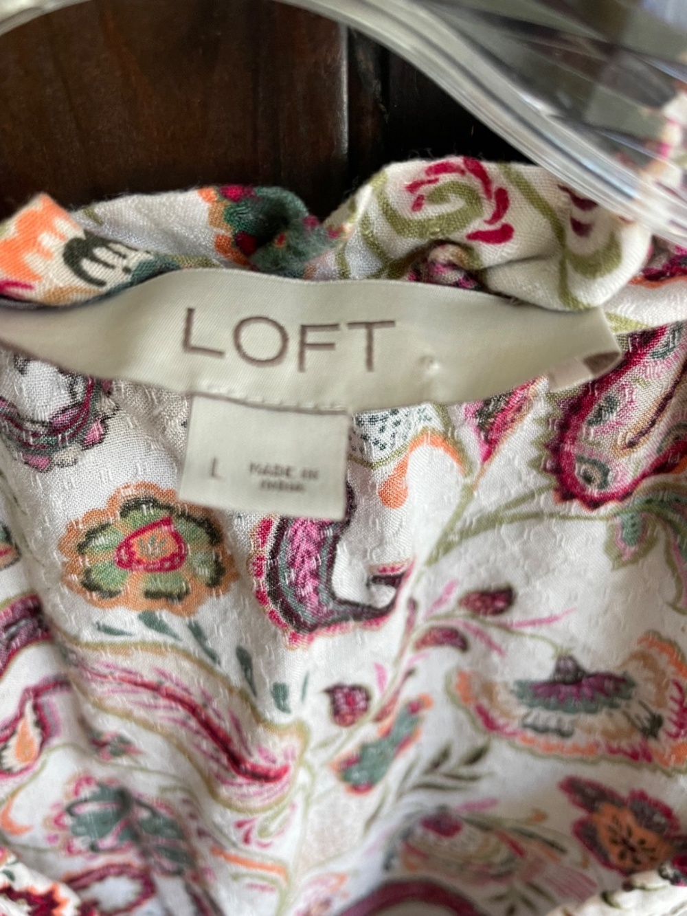 Soft, Flowing LOFT Floral Pattern Long Sleeve Blouse - Women's Large - Picture 9 of 10